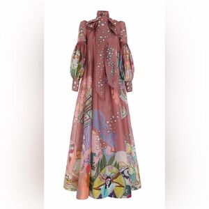 Zimmermann Dusty Rose Multicolor Floral Maxi Dress